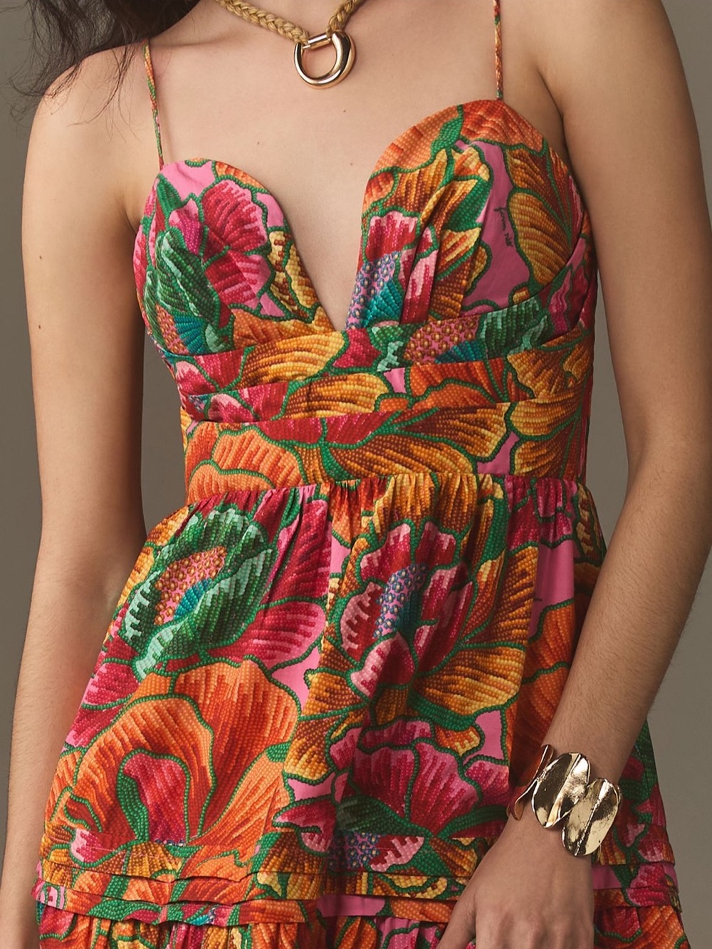 FARM RIO Beaded Spring Sleeveless Midi Dress - Picture 3 of 11